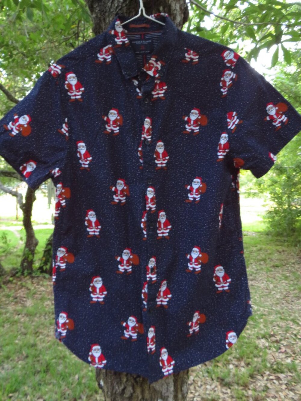 Mens 2 piece Set Shirt and Shorts Santa Denim and Flower Medium loungewear